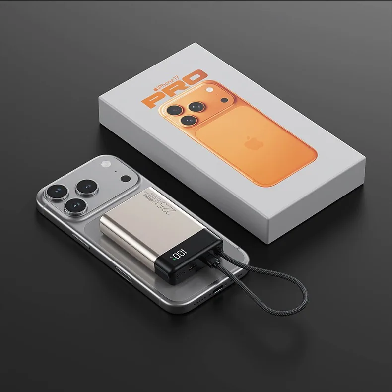 10000mAh 22.5W Aluminum Power Bank with Built-in USB-C Cable TU-CK099 thumbnail 5