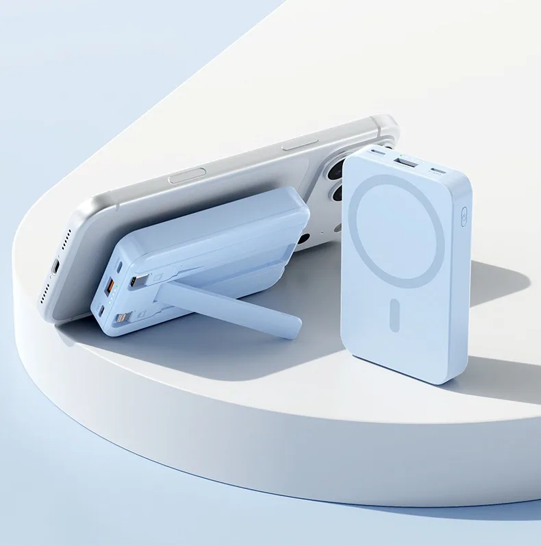 10000mAh Magnetic Wireless Power Bank with Built-in C and L Cables TU-W044 thumbnail 2