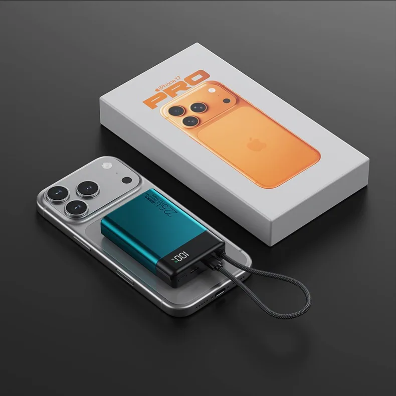 20000mAh 22.5W Aluminum Power Bank with Built-in USB-C Cable TU-CK100 thumbnail 4
