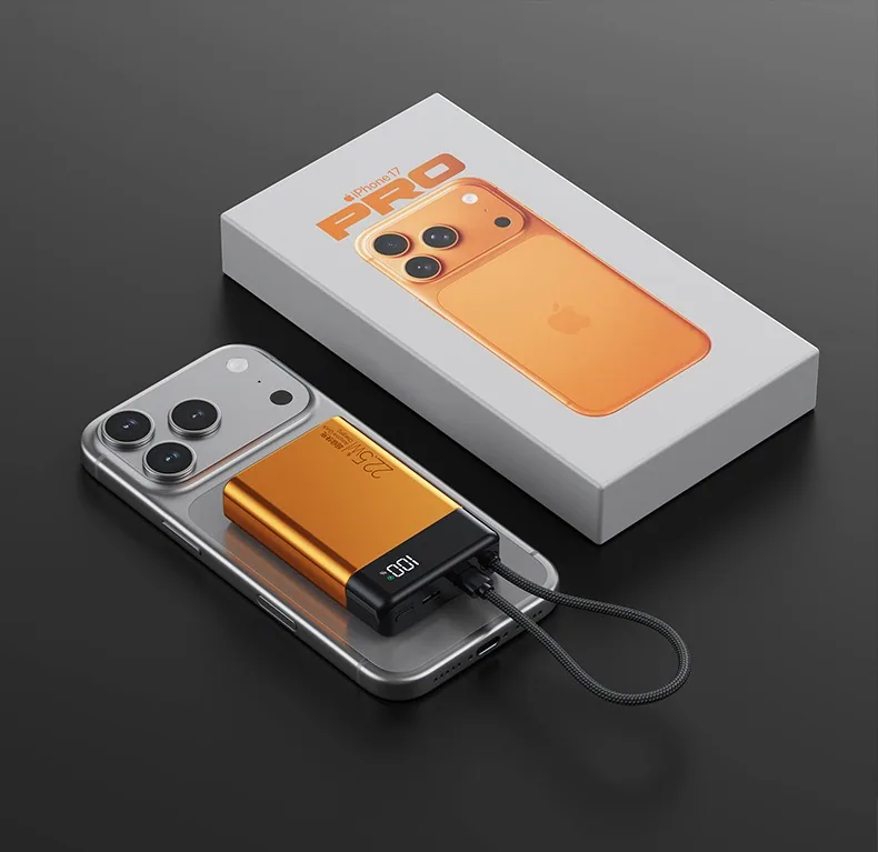 20000mAh 22.5W Aluminum Power Bank with Built-in USB-C Cable TU-CK100 thumbnail 6