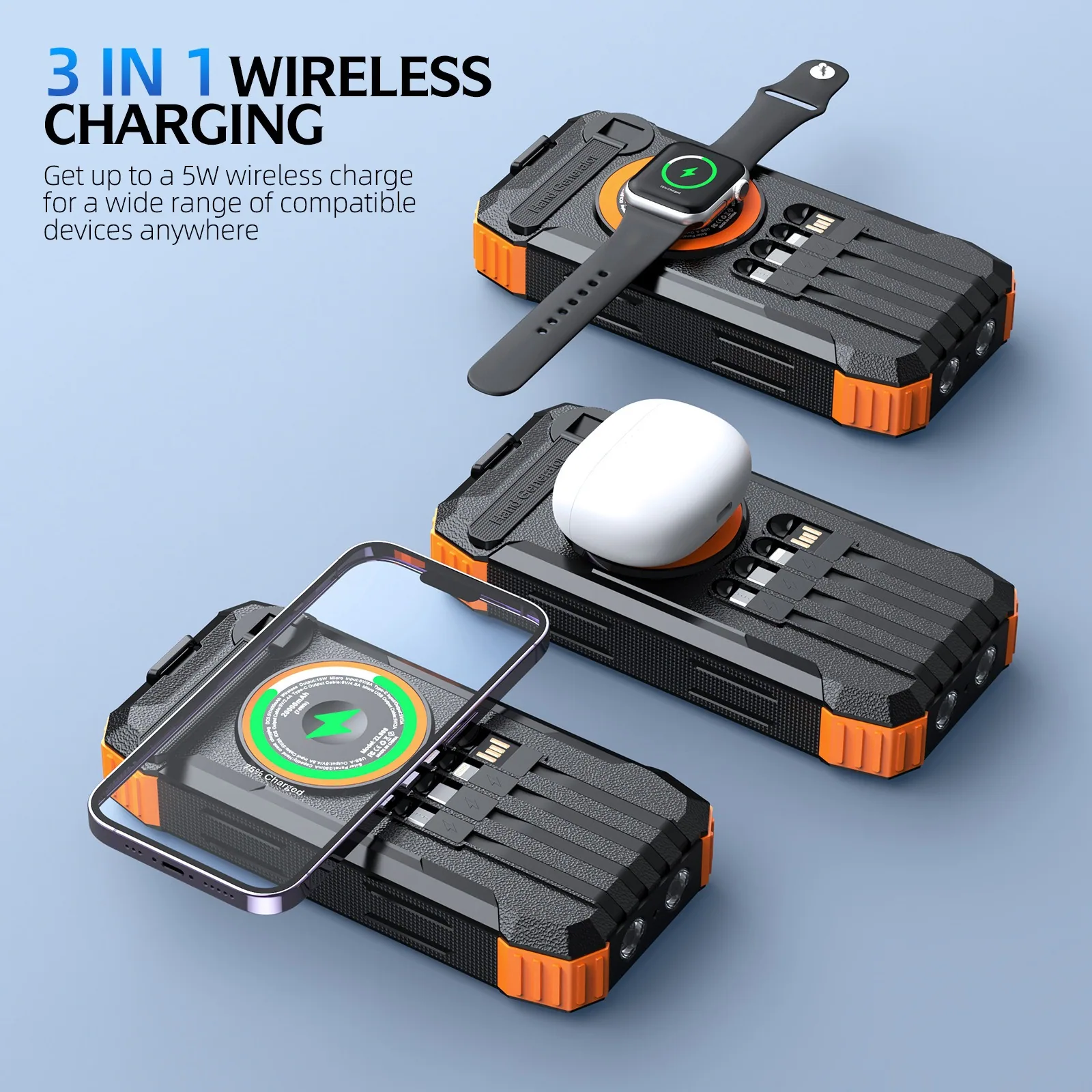 20000mAh Hand Cranked Solar Power Bank TU-ZL908A thumbnail 6