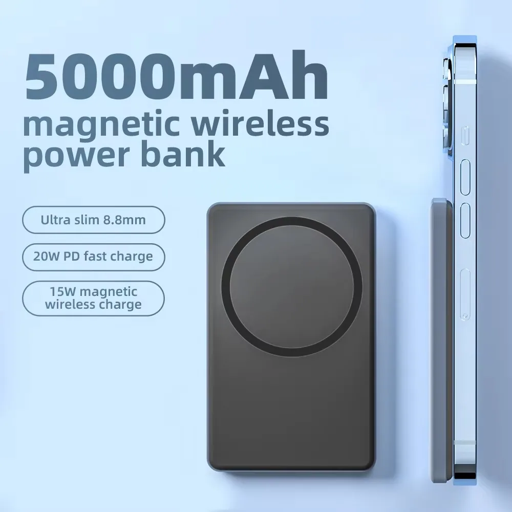 5000mAh Ultra Slim Magnetic Wireless Power Bank TU-AL01 thumbnail 5
